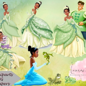 Tiana Clipart, Princess Clipart, Princess Tiana Clipart, Princess Tiana PNG, Princess Birthday, Princess Tiana Papers, Princess and the Frog