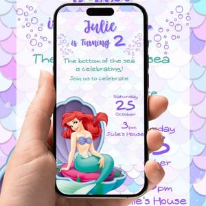Ariel Invitation, Princess Invitation, Ariel Birthday Invitation, Princess Ariel Birthday Invitation, Invitation Ariel, Ariel Birthday