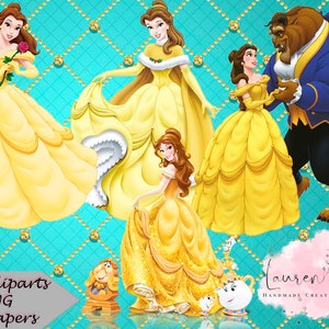 Belle Clipart, Prinzessin Clipart, Prinzessin Belle Clipart, Prinzessin Belle PNG, Prinzessin Belle Geburtstag, Belle Papiere, Die Schöne und das Biest
