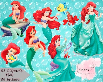 Ariel Clipart, Princess Clipart, Princess Ariel PNG, Princess Ariel Birthday, Princess Ariel Papers, Princess Ariel Scrapbook, Ariel PNG