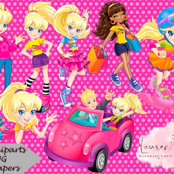 Polly Clipart, Polly Digtal Paper, Polly Birthday, Polly Scrapbook, Polly Design, Polly PNG, Polly Pocket Clipart, Polly Pocket PNG, Polly