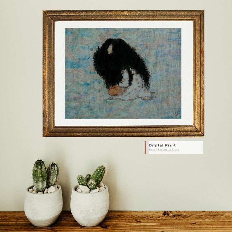 Messy Haired Woman Floating in the Middle of a Blurry and Dreamy Ocean Etsy