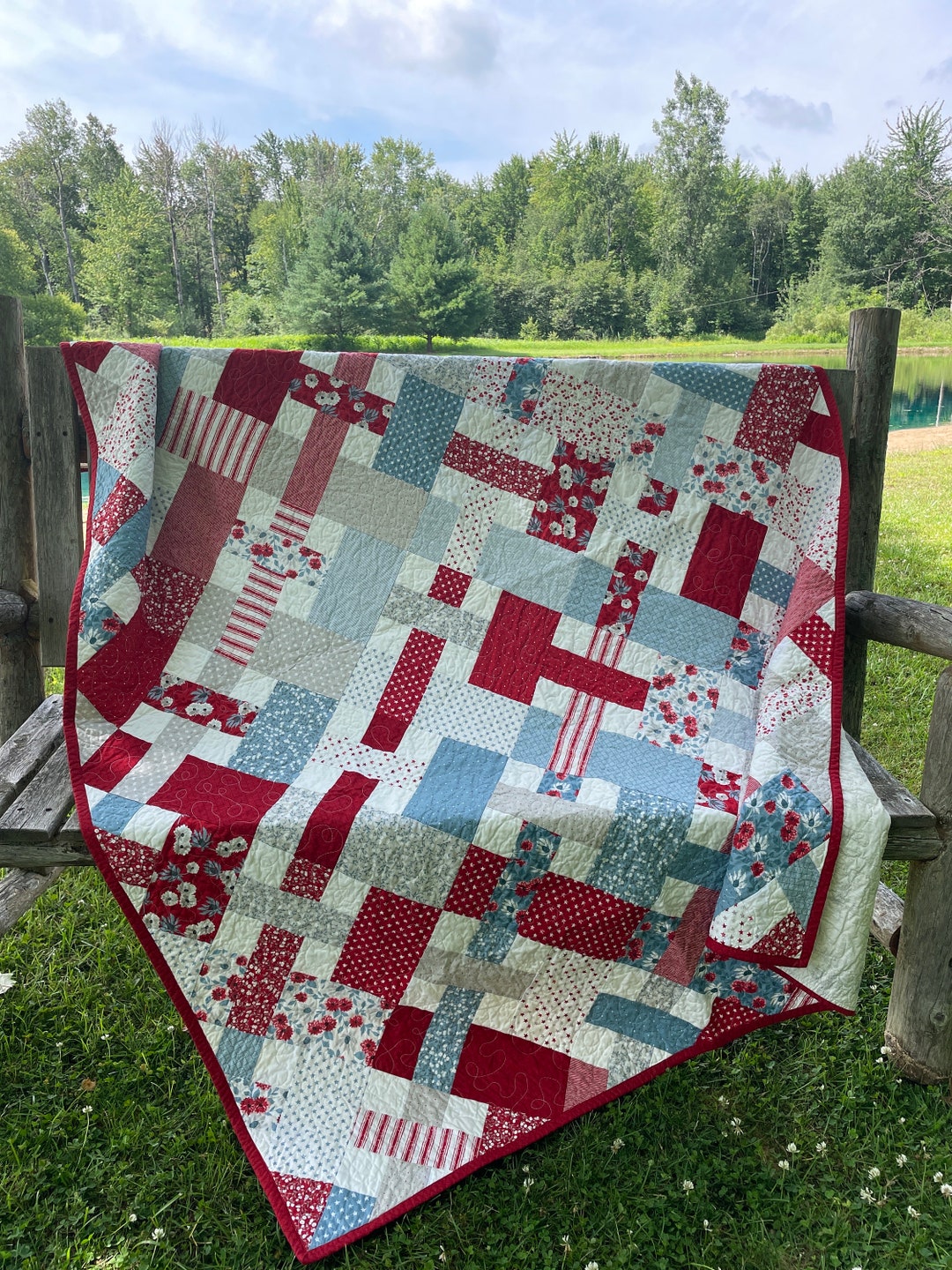 Summer Picnic Handmade Patriotic Quilt - Etsy