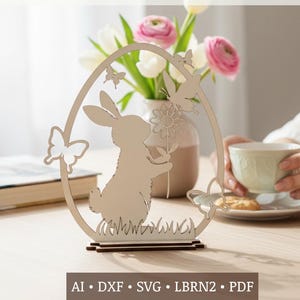 Osterdeko- Laserdatei (ai,dxf,svg,lbrn2,pdf) | Osterhase- Aufsteller | DIY Osterdeko | Ostern | Frühling |  Frühlingsdeko | Laserschnitt |