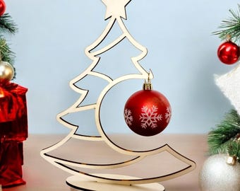 Decoratieve kerstboom voor op tafel in 3 maten - bestand (ai, dxf, svg, lbrn2, pdf) | Decoratie | Kerstboom | Ornament | Kerst | Laser | Lasersnijden |