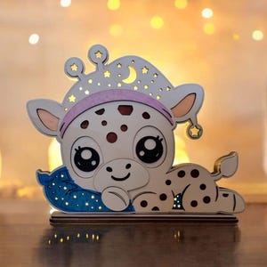 Nachtlicht Kinder | Baby Giraffe | Laser Cut File ai,dxf,lbrn2,pdf,svg | Schlaflicht Kinderzimmer | Deko | Nachtlampe | Geschenk zur Geburt