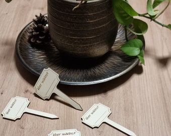 Plant markers, garden markers, stick-on labels natural