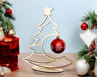 Decorative Christmas tree for the table in 3 sizes - file (ai,dxf,svg,lbrn2,pdf) | Decoration | Christmas tree | Ornament | Christmas | Laser | Laser cut |