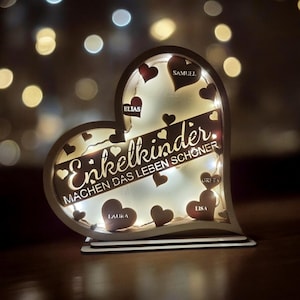 Fichier coeur LED (ai,dxf,svg,lbrn2,pdf) | petits-enfants | Grand-mère et grand-père | Grands-parents | Éclairage | Amour | Décoration | Lasers | Cadeau | contreplaqué |