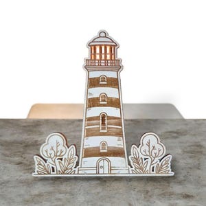 File di taglio laser digitale – Portacandele faro (ai,dxf,svg,lbrn2,pdf) Decorazione faro Regalo marittimo Decorazione in legno Amante del Mare del Nord