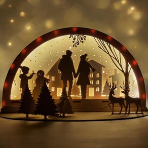 Schwibbogen-Lichtbogen-File (ai,dxf,svg,lbrn2,pdf) | Winter walk | Winter | Christmas | Lighting | Decoration | Laser | Plywood