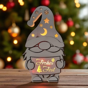 Wichtel- Lampe- Datei (ai, dxf, svg, lbrn2, pdf)| Wichtel- Licht | Wichtel- Laterne | Wichtel- Deko | Wichtel | Gnome | Weihnachten | Laser