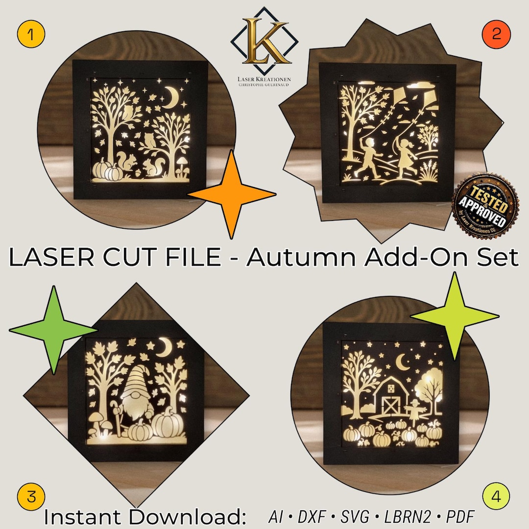 Light Box Dxf Laser Cut File Lightbox Add-on Set SVG DXF | Expansion Pack With 4 ...