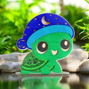 Luz de noche para niños | Tortuga bebé | Archivo de corte láser ai,dxf,lbrn2,pdf,svg | Luz de noche para habitación infantil | Decoración | Regalo de nacimiento| Bautismo