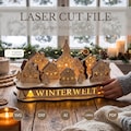Laser Cut File Winter Village SVG for 3 mm + 4 mm | Christmas Village Light Box | Winter World LED Decoration | Christmas House Village | Laser File Elf Village