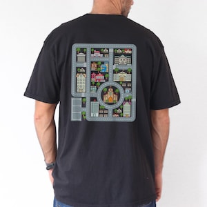 Vaderdag speelauto's op papa's rug T-shirt, T-shirt racebaan racebaan, grappig interactief cadeau voor peuter, dubbelzijdig shirt papa