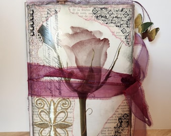 Blush Rose Altered Greeting Card Mini Journal