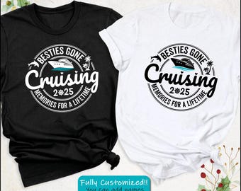 Camiseta Besties Cruise 2025: Camiseta combinando para viagem de férias para meninas