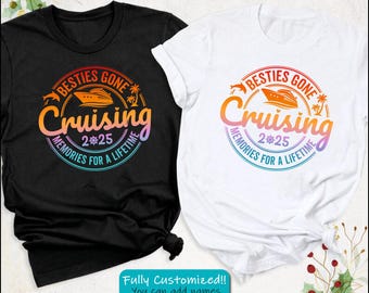 Camiseta combinando Besties Cruise 2025: camiseta de férias para meninas