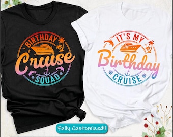 Personalized Birthday Cruise Squad Shirts, Birthday Cruise Squad Shirt, Family Matching Cruise, It&#39;s My Birthday Cruise Crew Matching Shirts