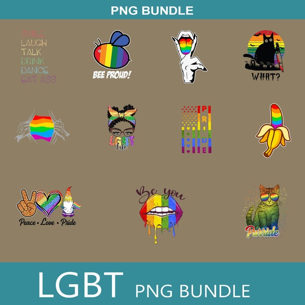Lot de 11 fichiers PNG citations LGBT, fichier cricut lgbt PNG, fichier coupé, fichier png, fichiers PNG Gay Pride, Png lesbien, fichier coupe arc-en-ciel lgbt