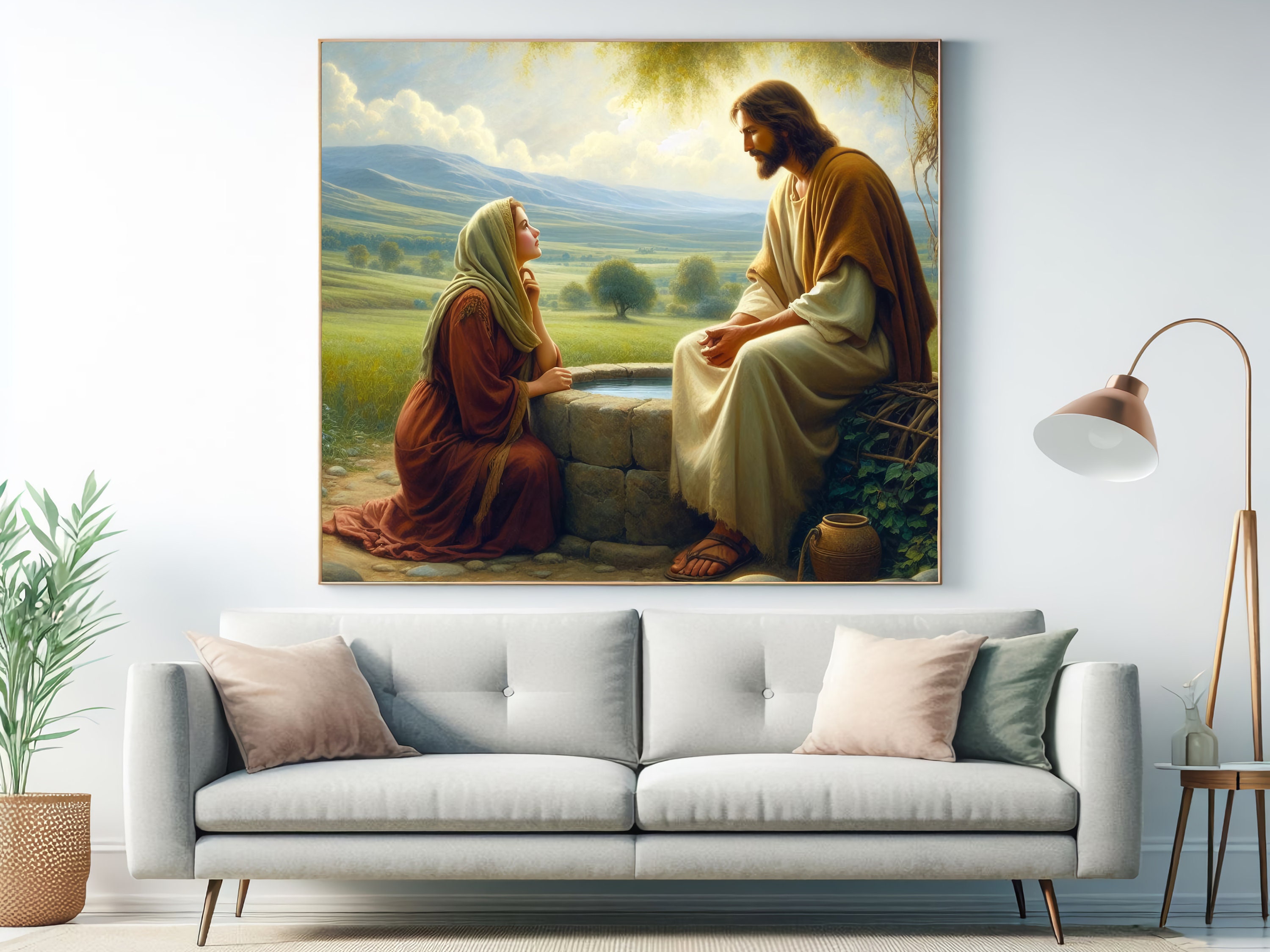 Jesus and the Samaritan Woman Art | Christian Bible Decor ...