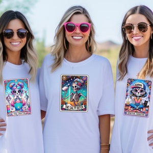Camisetas personalizadas de cartas de tarô, camisetas de cartas de tarô para madrinhas, presente de casamento para festa de noivado, camiseta personalizada de despedida de solteira, camisetas de cartas de tarô