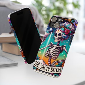 Personalisierte Tarot Karte Slim Handyhülle für iPhone, Samsung, Google, 16 15 14 13 12 Pro Max, Geschenk für Sie, Bachelorette Party Gefälligkeiten, Brautgeschenke