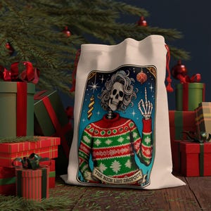 Einzigartige Weihnachtsgeschenktüte, Tarotkarte Skelett Charakter Urlaub Wrap, Weihnachten Ideen, Benutzerdefinierte Geschenk Seidenpapier, Bester Freund BFF
