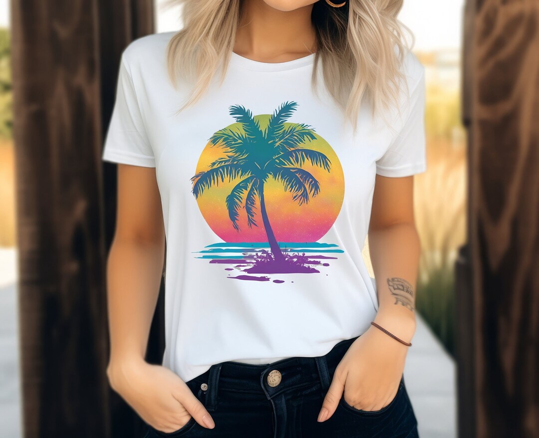 Retro Palm Trees T-Shirt – Sunshine Summer Vibes – Clothing