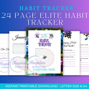 Elite 12-Month Habit Tracker: Transform Your Life with Daily Graphs, Motivational Quotes, and Success Habits