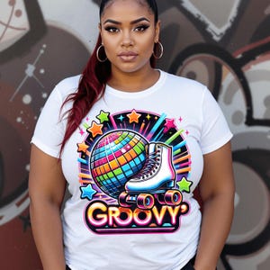 Groovy Roller Skate Disco PNG | Retro 70s DTF Sublimation Design | Fun & Colorful Art for T-Shirts, Hoodies and Crafts