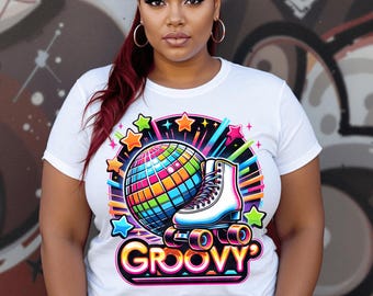 Groovy Roller Skate Disco PNG | Retro 70s DTF Sublimation Design | Fun & Colorful Art for T-Shirts, Hoodies and Crafts