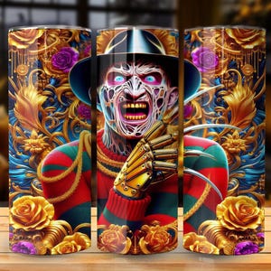 Horror Icons Halloween Tumbler Wraps | 30 PNG BUNDLE | 20oz Sublimation Designs for Tumblers | Vibrant & Detailed High-Quality PNG Files