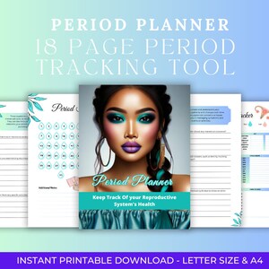 Period Tracker Printable | Menstrual Cycle Tracker | Health and Wellness | Menstrual Health | Cycle Tracking Chart, Women&#39;s Health Tool