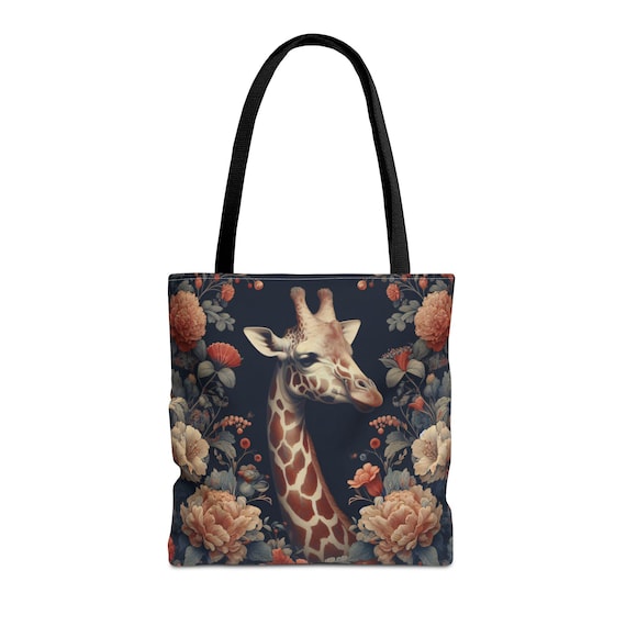 Giraffe Tote Bag William Morris Inspired Animal Print Gift for Her or Him Vintage Style Floral Bag Etsy Canada