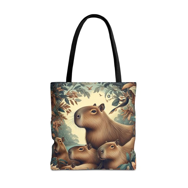 Cute Capybaras Bag AOP Animal Print Bag Gift for Her Gift For Him Vintage Style Floral Bag