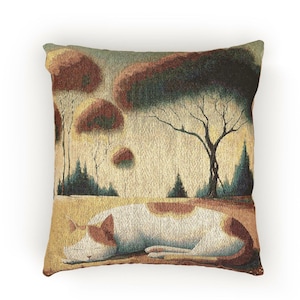Almohada tejida con diseño de gato durmiendo, linda decoración de gatitos, cojín de mezcla de algodón, ideal para amantes de los gatos, decoración del hogar, regalo para mamá, regalo para dueños de mascotas, 17 x 18