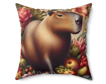 Cute Capybara Cushion Throw Pillow Retro Cottage stylish art design Home Decor Gift For Him Or Her Present INSERT INCLUDED