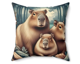 Capybara familiekussen Sierkussen Retro Cottage Stijlvol Art design Home Decor Cadeau Present INSERT INBEGREPEN