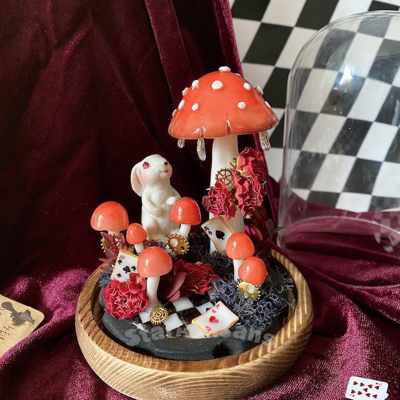 Handcrafted Magical Night Light Rabbit in Wonderland Glowing Mushroom ...
