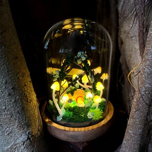 Handmade Mushroom Lamp Nature Night Light Glowing Cloud Cottage Cute Mushroom Nightlight Woodland Table Decor Home Decor Unique Gift Idea