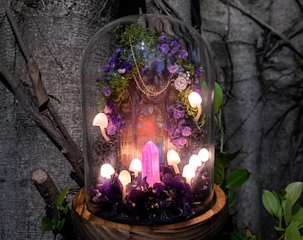 Amethyst Crystal Mushroom Lamp Handmade Glowing Purple Forest Home Decor Unique Birthday Christmas Gift for Kids  Cute Woodland Nightlight