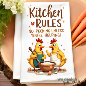 Funny Kitchen Towel Sublimation Design, Kitchen Towel PNG, Funny Chicken Kitchen Tea Towel Farmhouse Decor, Chicken Lover Kitchen Towel PNG