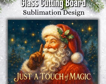 Santa Claus Kitchen Cutting Board Sublimation Design, Christmas Chopping Board PNG, Christmas Kitchen Decor, Vintage Santa PNG Holiday Decor