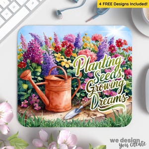 Floral Mouse Pad Sublimation Design, Inspirational Mousepad PNG Design, Garden Sublimation Instant Digital Download, Wildflowers Mouse Pad