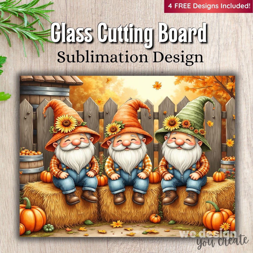 Fall Gnomes Cutting Board PNG, Autumn Sublimation Design, Cute Harvest ...