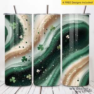 St Patricks Day Tumbler Wrap 20oz Skinny Sublimation Tumbler, Shamrock Tumbler Wrap Digital Download Seamless Pattern, St Patricks Day PNG