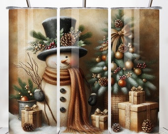 Snowman Tumbler Wrap 20oz Skinny Sublimation Tumbler Design Snowman Sublimation Design Christmas Tumbler Png Winter Tumbler Digital Download