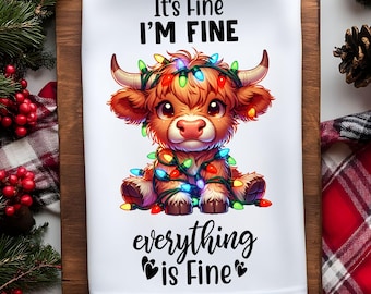 Diseño de sublimación de toalla de cocina navideña, diseño PNG de toalla de cocina, lindo paño de cocina navideño, paño de cocina para Navidad, toalla de mano